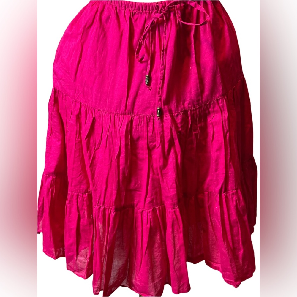 Ralph Lauren-Stylish Fuchsia 100% Cotton Pink Skirt (Petite Medium)